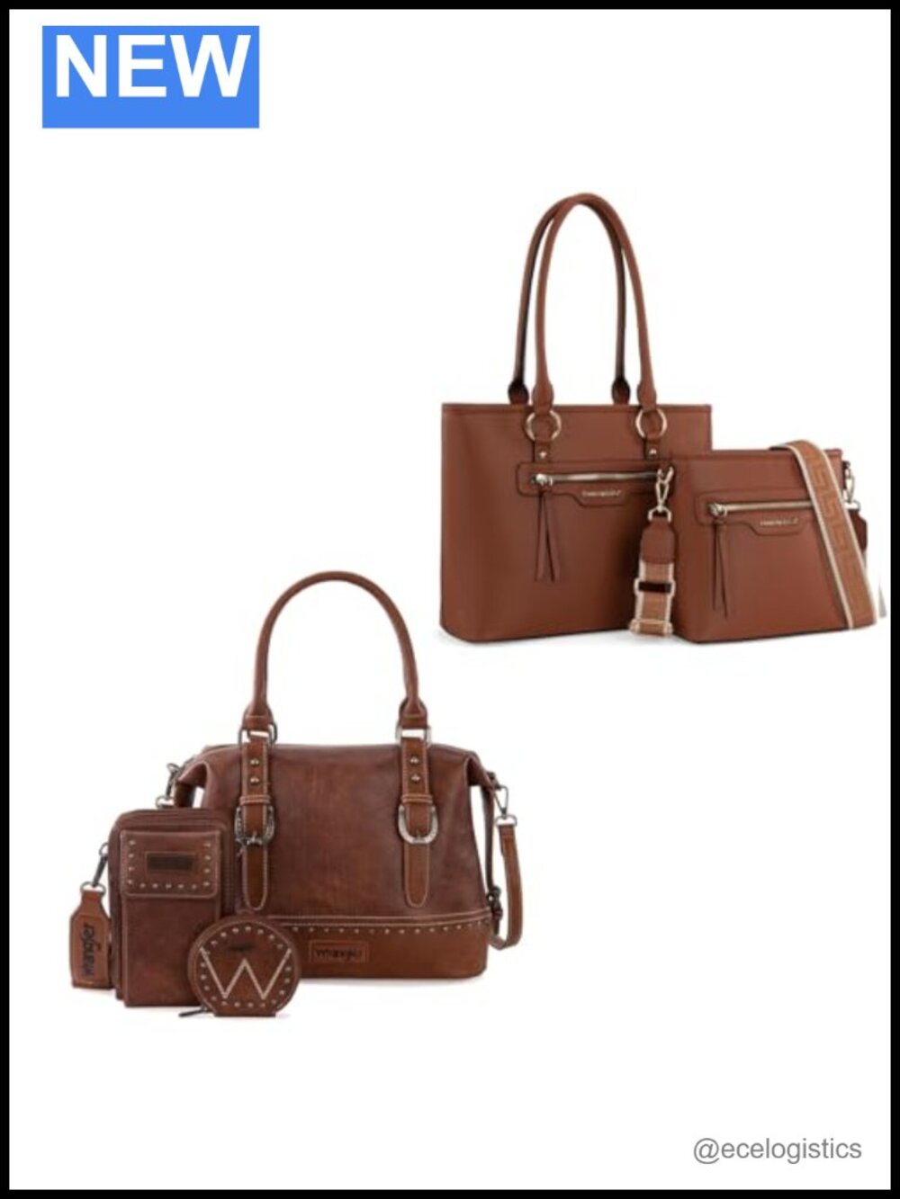 Vegan Leather Tote Set 3-Piece Doctor Bag with Crossbody Purse